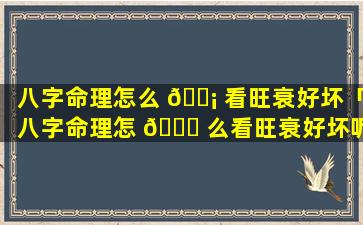 八字命理怎么 🐡 看旺衰好坏「八字命理怎 🕊 么看旺衰好坏呢」